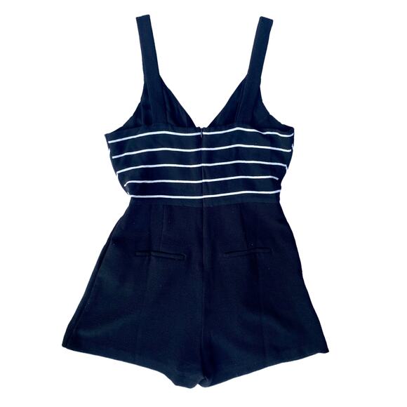 MINKPINK Moonshine Wrap Front Romper Black Striped Women's Size Small - Picture 5 of 14